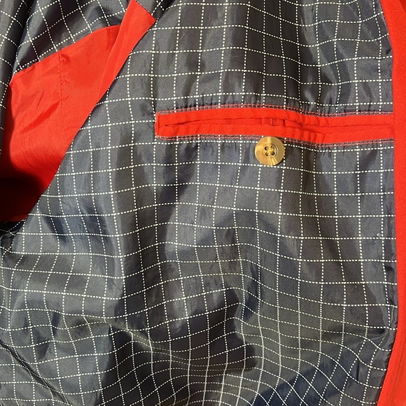 T. Harris London Red & Navy Full Zippered Windbreaker Size Large - Picture 10 of 11